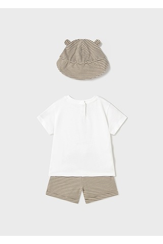 Mayoral 1651 Erkek Bebek Sapkalı T-shırt Şort Set Çok Renkli