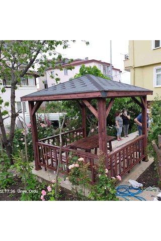 Şen Mobilya Ahşap Kamelya Gölgelik Pergola Ahşap Çardak Maun