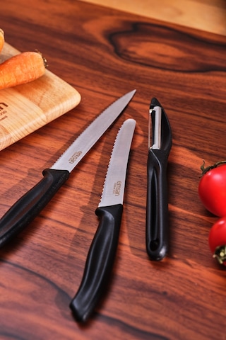 Emsan Nıx 3'lü Soyacaklı Bıçak Seti Siyah