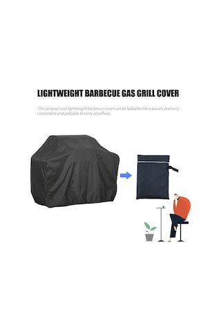 Jeehugo 170x61x117cm Siyah 210d Oxford Kumaş Barbekü Mangal Örtüsü - Su Geçirmez, Dayanıklı, Kayar Teli İle Sabitlenir Siyah
