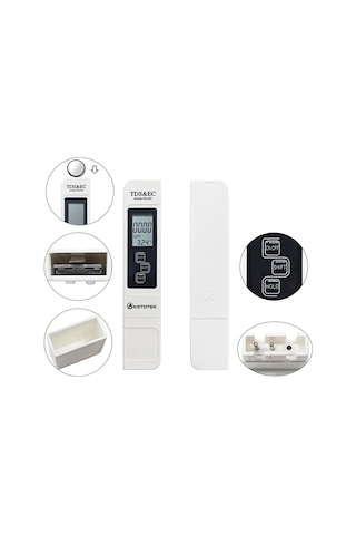 Taşınabilir Dijital Ph Ölçer 0.00-14.0 Ph Test Cihazı Tds Ec Metre Termometre 0-9999us/cm 0-9999ppm Ph Tds Ec