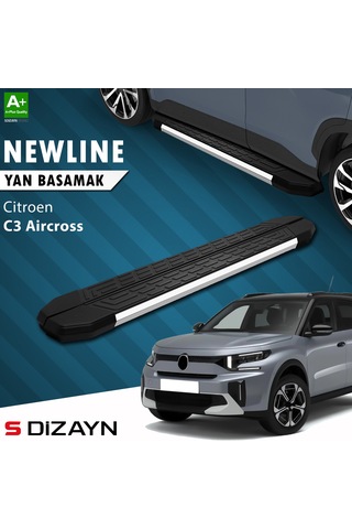 S-dizayn Citroen C3 Aircross 2 Newline Krom Yan Basamak 183 Cm 2024 Üzeri A+ Kalite