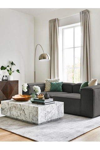 Relax Soft 2 Modül Koltuk Siyah Keten 900 Koyu Siyah
