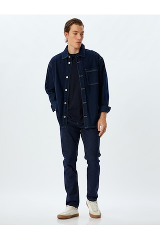 Koton Slim Fit Kot Pantolon - Brad Jean Koyu İndigo 5wam40112ıd İndigo