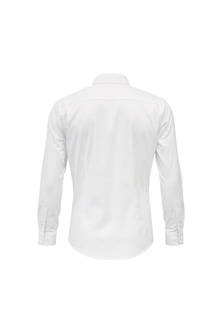 Erkek Klasik Gömlek Pamuklu Esnek Kumaş,slim Fit Uzun Kollu, Fransız Manşetli Plus Scorpion Beyaz