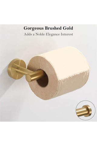 Skycity Altın Paslanmaz Çelik Duvar Tipi Banyo Servis Seti: Havlu Asıcı, Paspas Kanca Ve Tuvalet Kağıdı Tutucu Altın