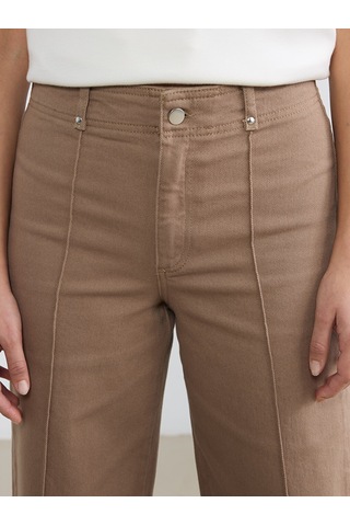 Lcw Modest Bej Yüksek Bel Wideleg Kadın Jean Pantolon