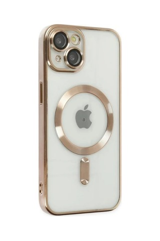 Hepsi Ally İphone 14 Plus 6.7inç Renkli Kenar Lazer Çerçeveli Magsafe Uyumlu Silikon Kılıf- 5775 Najmaddin Siyah