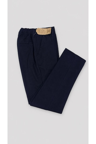 Bulutteks Canbulgan 6-15 Yaş Unisex Okul Pantolonu Lacivert Şerj Kumaş Yarım Lastikli Bel Dayanıklı Ve Şık