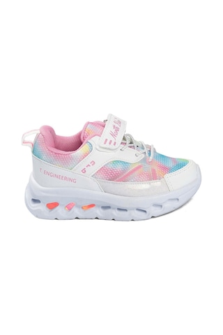 134 Çocuk Okul Öncesi Işıklı Rahat Sneaker Beyaz/pembe