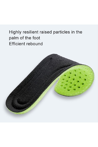 Sones 1 Çift Yüksek Esneklikli Nefes Alabilir Ter Emici Şok Emici Kesilebilir Tabanlık, Beden: 45-46 Yeşil+gri