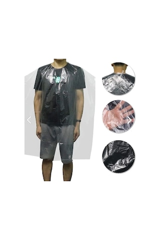 50 Adet Tek Kullanımlık Naylon Önlük Penuar Çalışma Boya Mutfak Kuaför Önlüğü Apron Kullan At