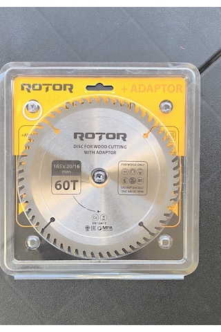 Ahşap Kesme Diski Rotor 165 20/16 Adaptörlü 60t