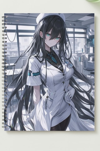 Anime A5 Metal Spiralli Çizgisiz Sert Kapak Anime Defter