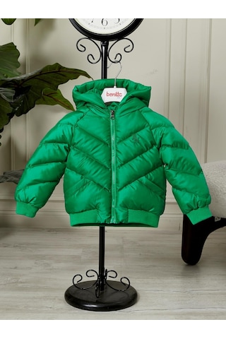 Benitto Kids Erkek Bebek Kapüşonlu Kışlık Mont 51332 Yeşil