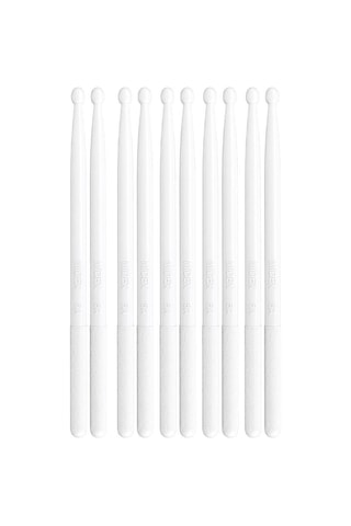 Midex Gfk-901wh-5x Pro 5a Profesyonel Kırılmaz Baget Fiber Karbon Drumsticks Beyaz Bateri Bageti 5 Çift