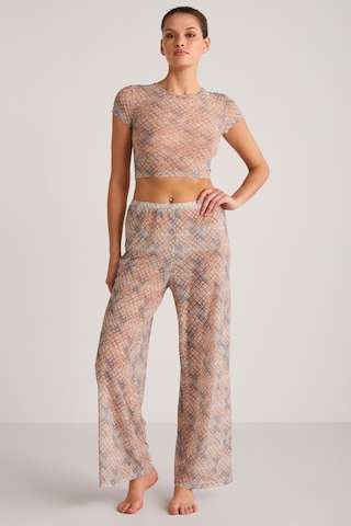 Yoland Kadın Desenli Yazlık Crop Turuncu Alt-üst Takım