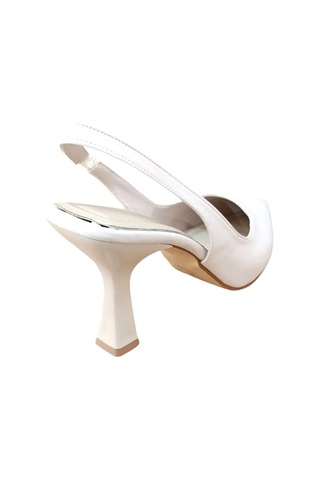 Şiko 809 Kadın Kadeh Ökçe Arka Açık Stiletto Ayakkabı Bej Siyah