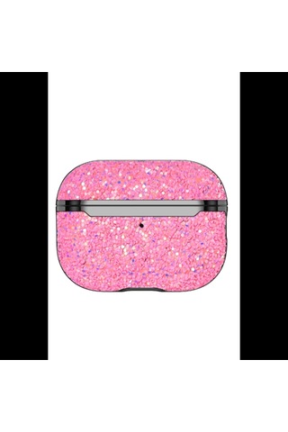 Onegif Apple Uyumlu AirPods 3 3.nesil Bright Simli AirPods Kapak - Pembe