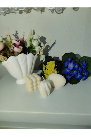 Üçlü Set Mum İstiridye,bubble Ve Küçük Dalgalı Mum