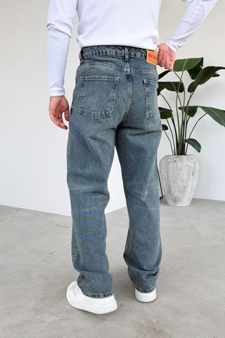 Eskitme Mavi Soft Degrade Basic Regular Pantolon Eskitme Mavi