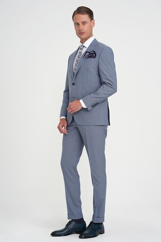 Efor Slim Fit Çift Yırtmaç Esnek Yelekli Klasik Havacı Mavi Takım Elbise Tk 916 Mavi
