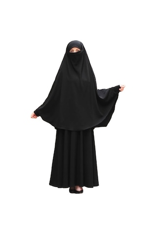 Çarşaf İpek Bütün Peçeli Sultanbaş Siyah