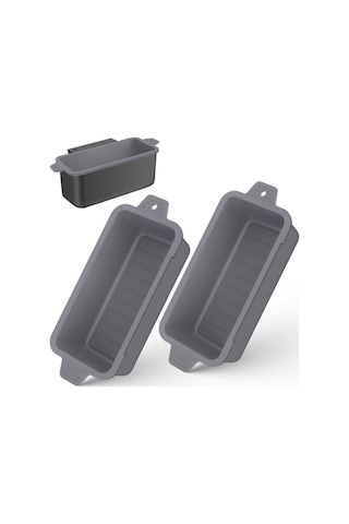 Ximistore9 2 Adet Gri Yeniden Kullanılabilir Silikon Yağ Fincanı Kılıfı, Dayanıklı Tava Yağ Akış Tablası, Teppanyaki Aksesuarı Gri