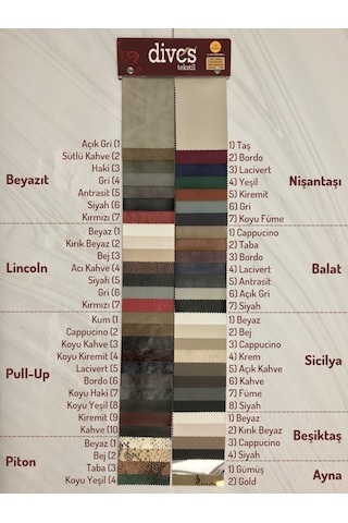 Sicilya Serisi Premium 1. Kalite Döşemelik Suni Deri [8 Renk]