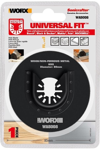 WORX WA5008 Çok Amaçlı Raspalama Makinası İçin 80mm 360˚ Metal, Ahşap, Fiberglas, PVC Universal Kesme Bıçağı