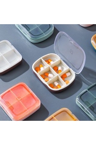 Likeable Taşınabilir Mühürlü Ilaç Dağıtım Kutusu, Bir Haftalık Büyük Kapasiteli Ilaç Saklama Kutusu, 6 Bölmeli Taşınabilir Küçük Ilaç Kutusu - Koyu Mavi