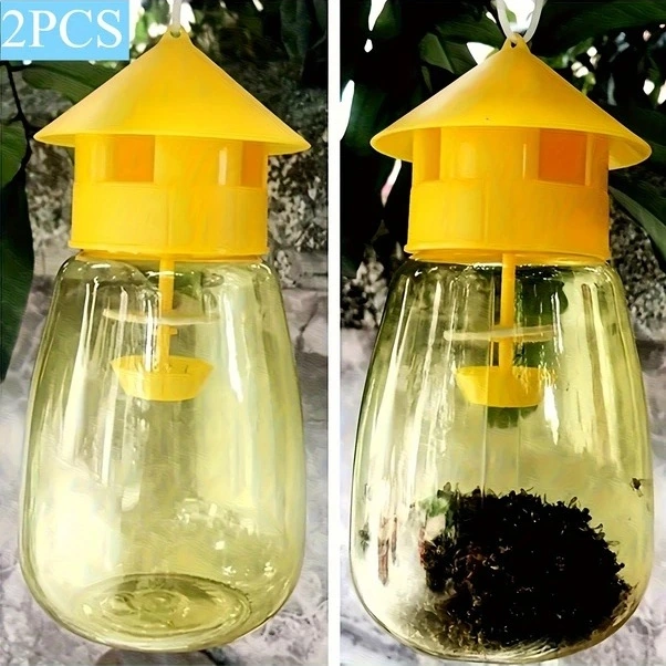 Trendooze Yeniden Kullanılabilir Sarı Yaban Arısı Tuzakları 2 Parça, Büyük Boy Bahçe Tuzakları