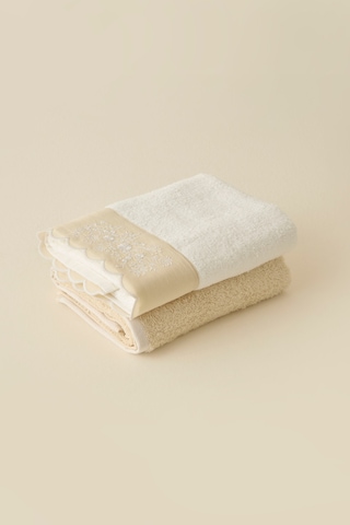 Kaşmir Home Maja 2'li Yüz Havlusu Set Offwhite Beyaz