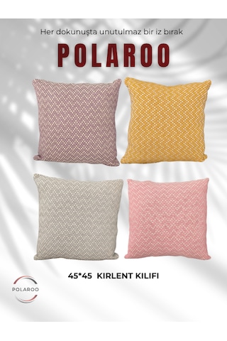 4lü Kırlent Kılıfı 45 45 Lila-pembe-gri-sarı Sarı-lila-gri-pembe