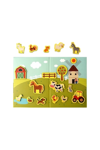 Calimera Toys Ahşap Mıknatıslı Seyahat Kitabı Çiftlik Oyunu