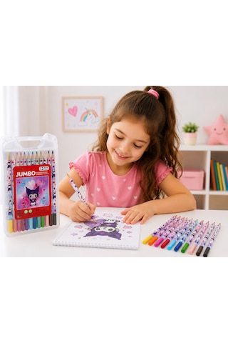Fatih Hello Kids Jumbo Üçgen Boya 12 Çantalı Çok Renkli