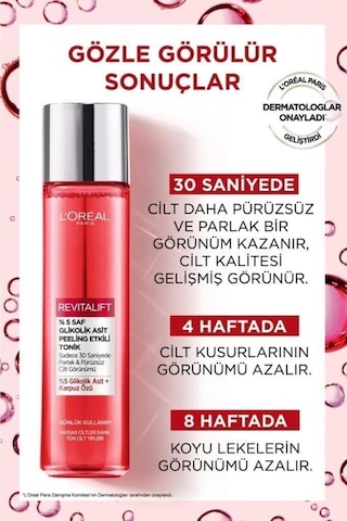 L'Oréal Paris Revitalift %5 Saf Glikolik Asit Peeling Etkili Tonik & Revitalift Filler Göz Serumu
