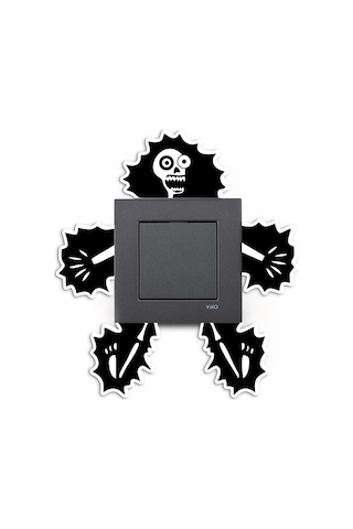 Cajuart Elektrik Çarpılmış İskelet Ahşap Priz Sticker Dekor Süs