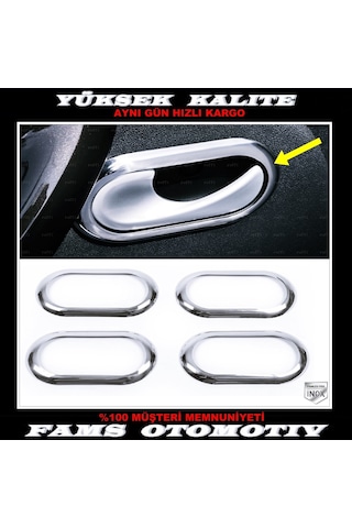 Dacia Sandero Krom İç Kapı Kolu Çerçeve 4Pcs. P.Çelik 2006-2012