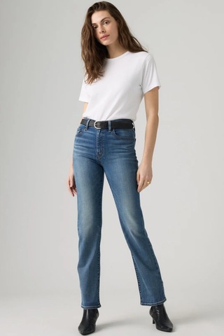 Levi's 723 Yüksek Bel Düz Kesim Lost Letters Med Indigo Kadın Jean-16561 Mavi