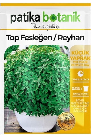 80 Adet Yerli Ata Top Fesleğen - Top Reyhan Ocimum Basilicum Tohumu