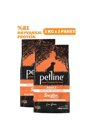 Petline Sensitive Skin & Coat Deri ve Tüy Sağlığı İçin Somonlu Yetişkin Kuru Köpek Maması 2 x 3 KG