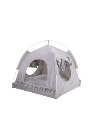 Geeroyoo Katlanabilir Taşınabilir Evcil Hayvan Çadırı - Her Mevsim Kullanım İçin, Kedi Ve Küçük Köpekler İçin Orta Boy Gri
