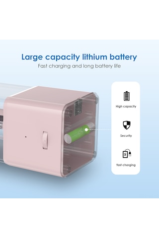 Vkemall Yzh178 Otomatik Elektrikli Kalem Kesici - 7-8mm Çaplı, 3 Seviye Kalınlık Ayarlı, 2000mah Li-pil, Mavi Altıgen/üçgen/daire Kalemler İçin Gümüş