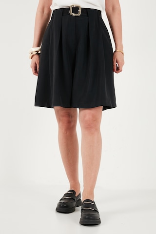 Lela Kemerli Yüksek Bel Relaxed Fit Bermuda Short Bayan Short 145m39764 Siyah