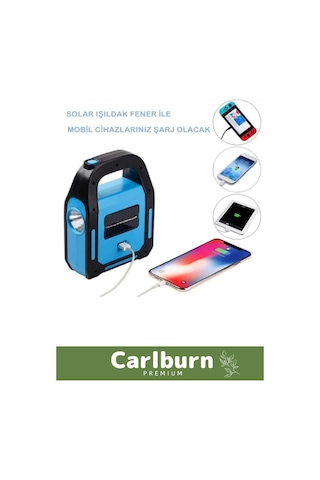 Özel Üretim Darbeye Dayanıklı 300 Gram Usb Güneş Enerjili Işıldak Powerbank Özellikli Kamp Lambası Çok Renkli