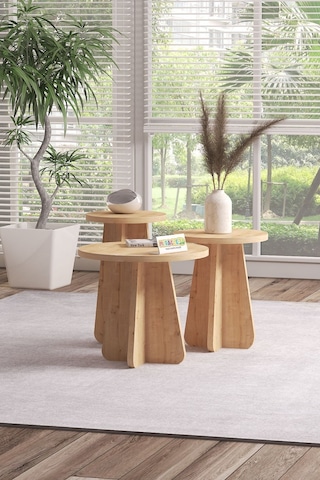 Miracle 3d Mantar 3'lü Zigon Sehpa Safirmeşe