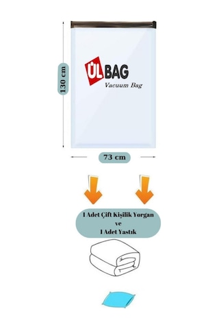 1 Adet Jumbo Boy 73 Cm X 130 Cm Bazal Altı Boy Vakumlu Hurç - Vakumlu Poşet Şeffaf