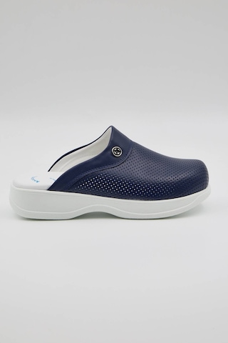 Terz-0053 Quicksteps Professional Kadın Anatomik Ve Comfort Sabo Terlik Lacivert Beyaz Lacivert - Beyaz