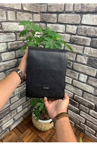 Haki Deri Siyah Omuz Askılı Çanta T680 Siyah